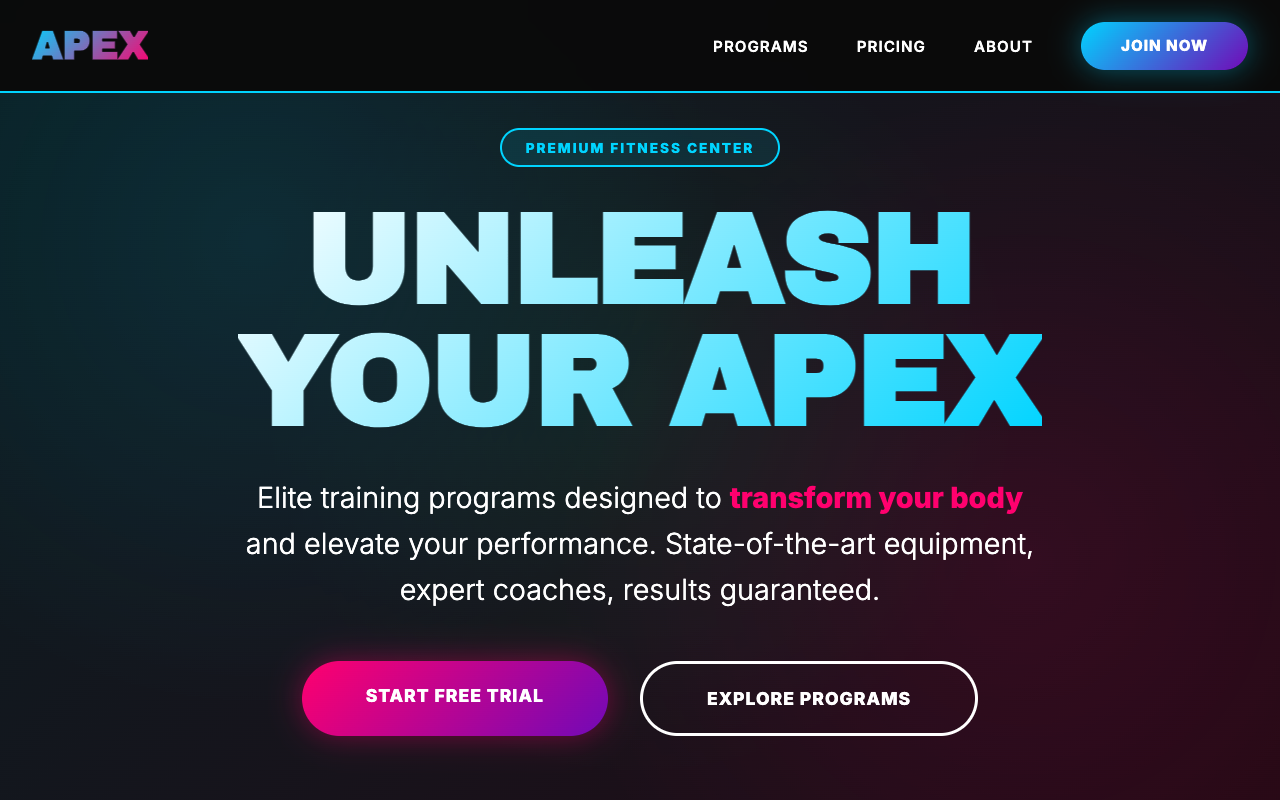 Fitness Site screenshot